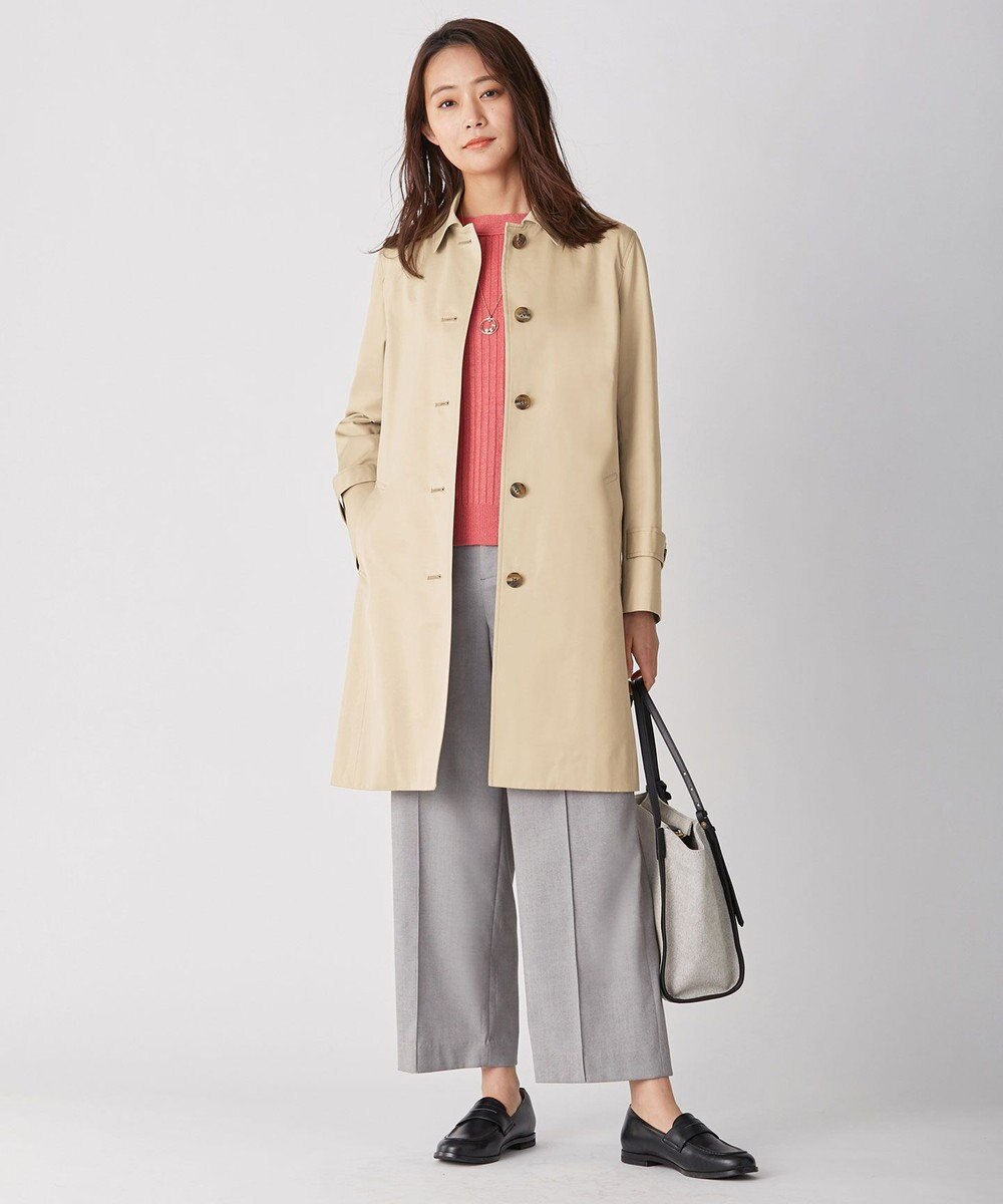 J.PRESS LADIES 【洗える】T/Rシャークスキン セミワイド パンツ 