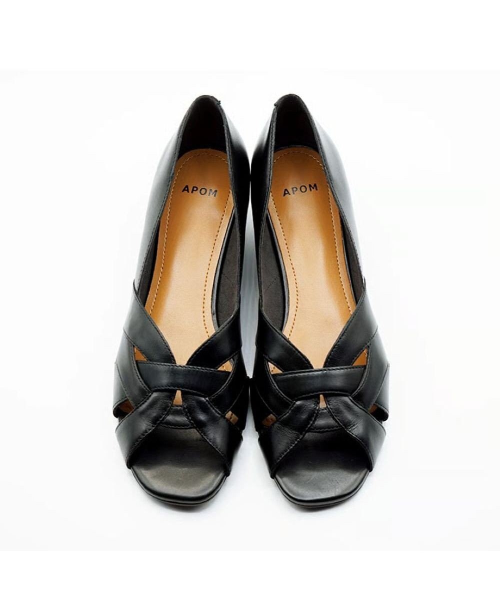 APOM モールドウエッジオープントゥパンプス45 