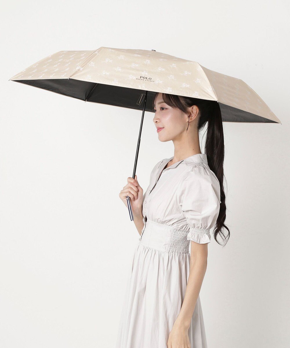 MOONBAT 【遮熱・遮光】POLO RALPH LAUREN(ポロ ラルフローレン)フローラル 花柄 晴雨兼用 雨傘  折りたたみ傘 簡単開閉 