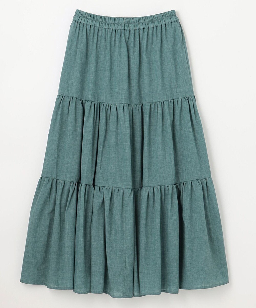 ANY 【ウエストゴム】シャンブレーライクティアード スカート 