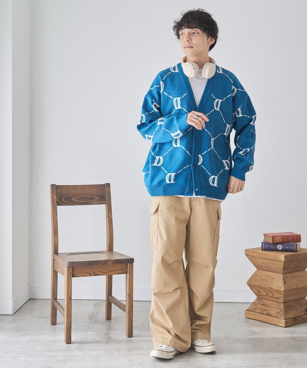 WEGO オーバーフィットロゴカーディガン 