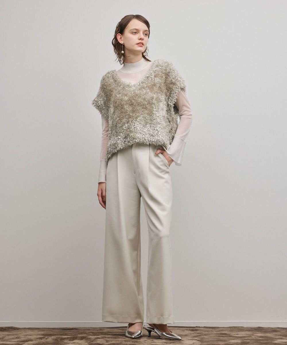 GRACE CONTINENTAL ラメフェザーベスト 