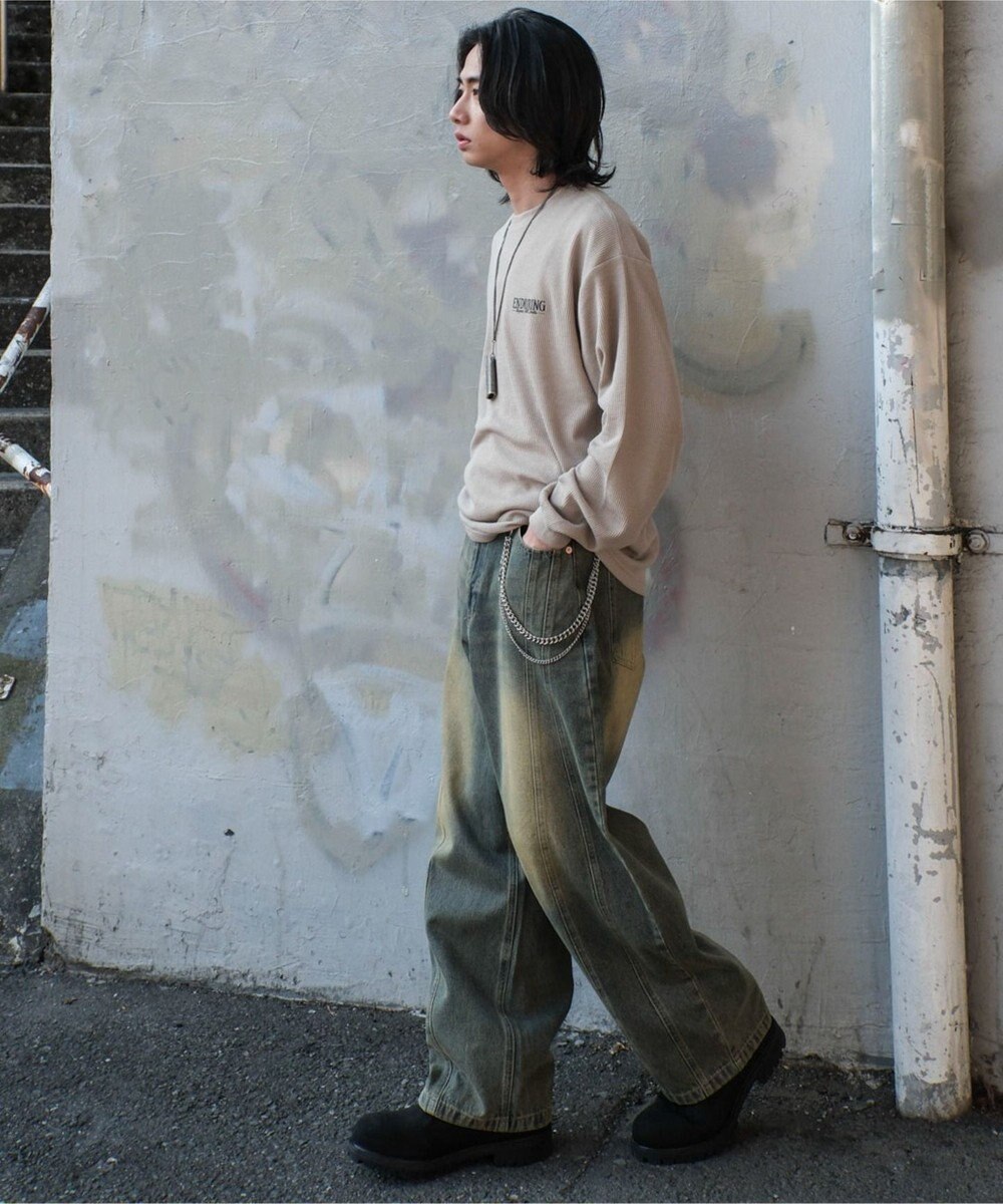 WEGO 【SMLサイズ展開】イージー3Dバレルレッグデニムパンツ 