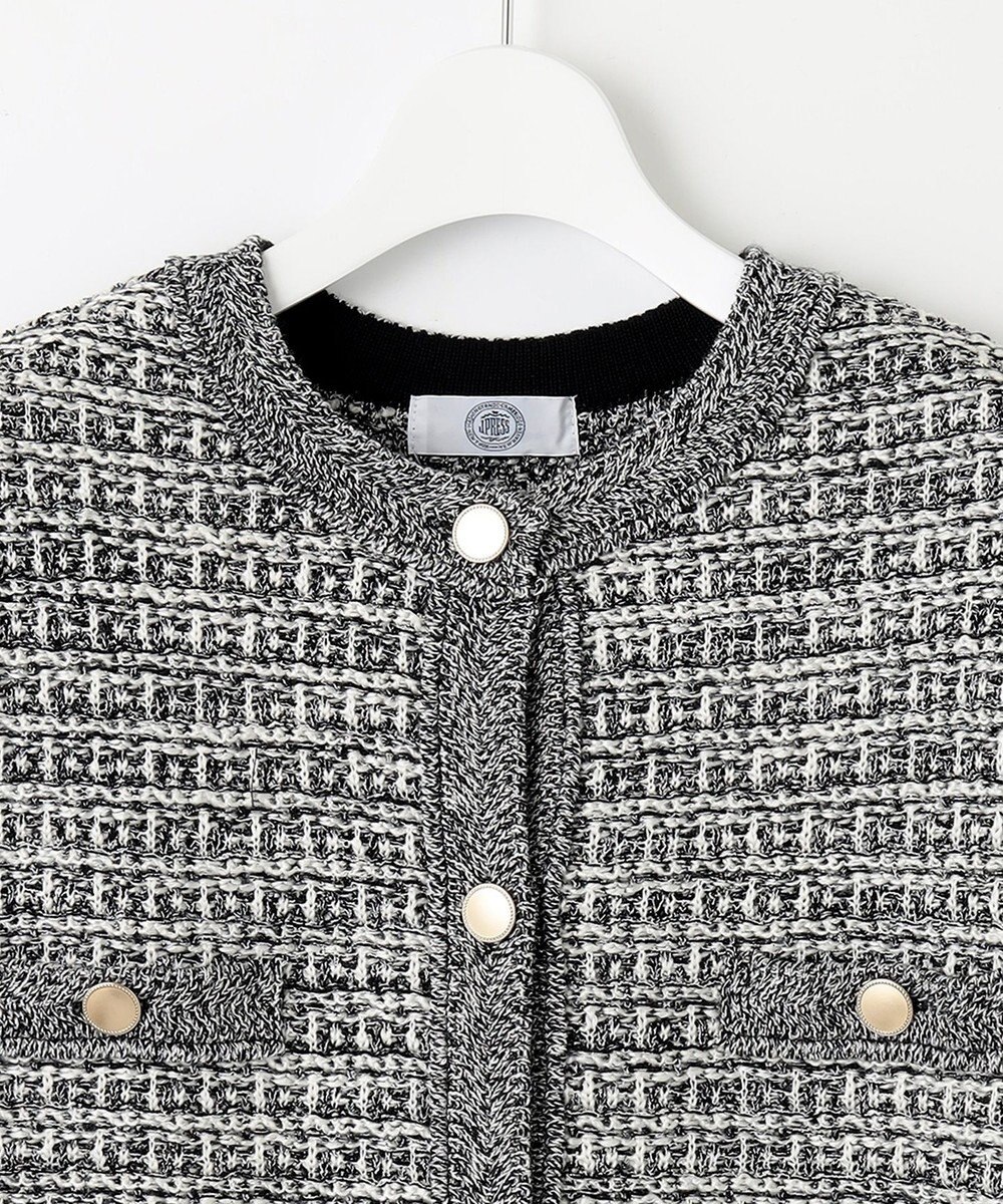J.PRESS LADIES 【洗える】TWEED KNIT ミドル カーディガン 