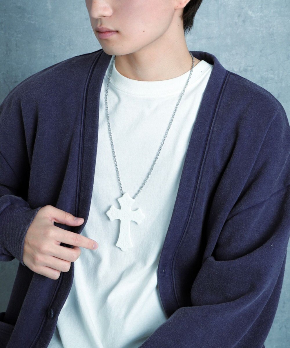 WEGO 【ユニセックス着用ITEM】MPUエンボスロゴクロスネックレス 