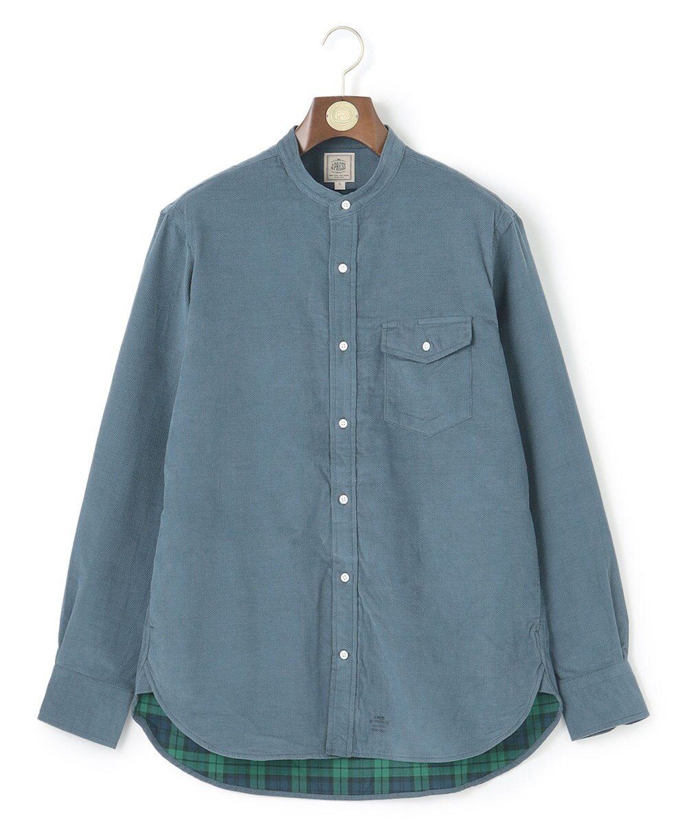 J.PRESS MEN Ｗフェイス キャラメルコールバンドカラー シャツ 