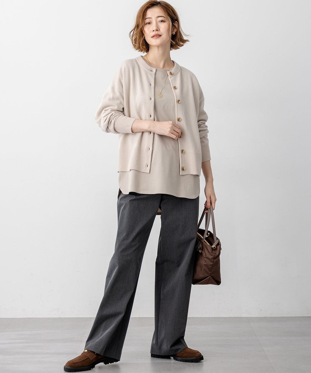 23区 L 【見上愛さん着用/STORY掲載】ピュアカシミヤ クルーネック カーディガン 