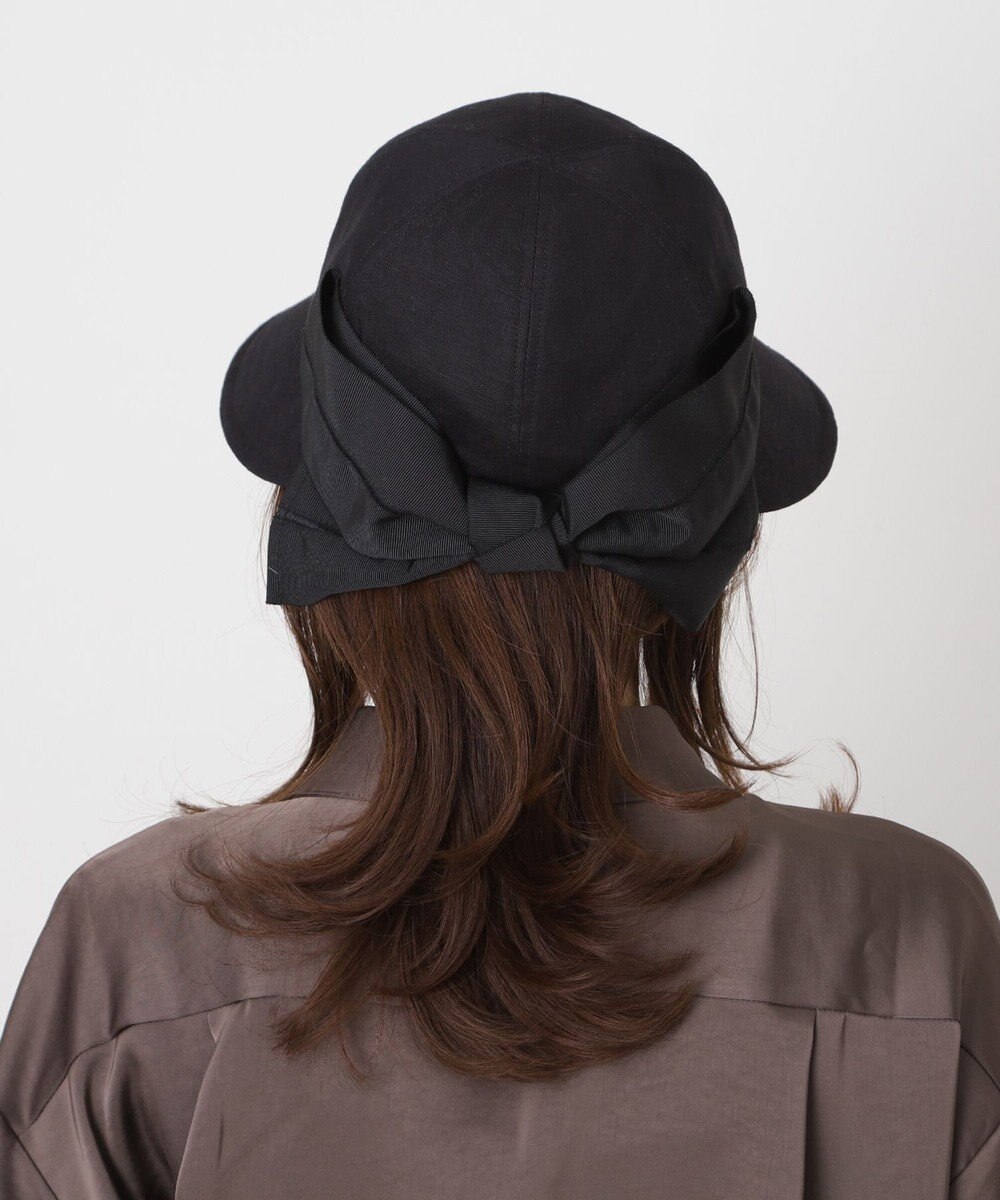 MOONBAT 【遮光100％/遮熱/UV】HIROKO KOSHINO(ヒロコ コシノ)遮光 リボンジョッキー 帽子 ゆったりMサイズ 手洗い可能/サイズ調整可能 
