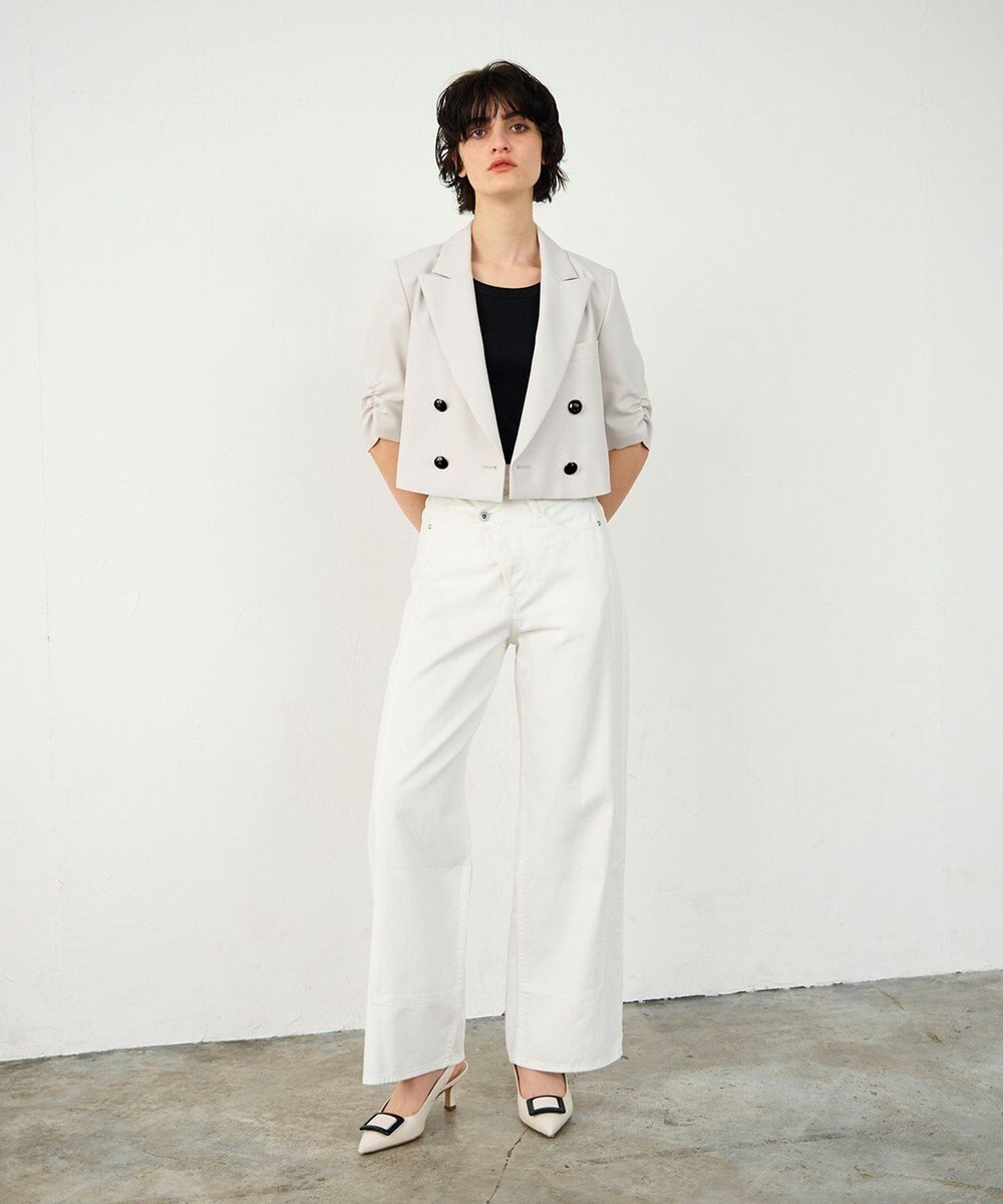 GRACE CONTINENTAL ラップデニムパンツ 