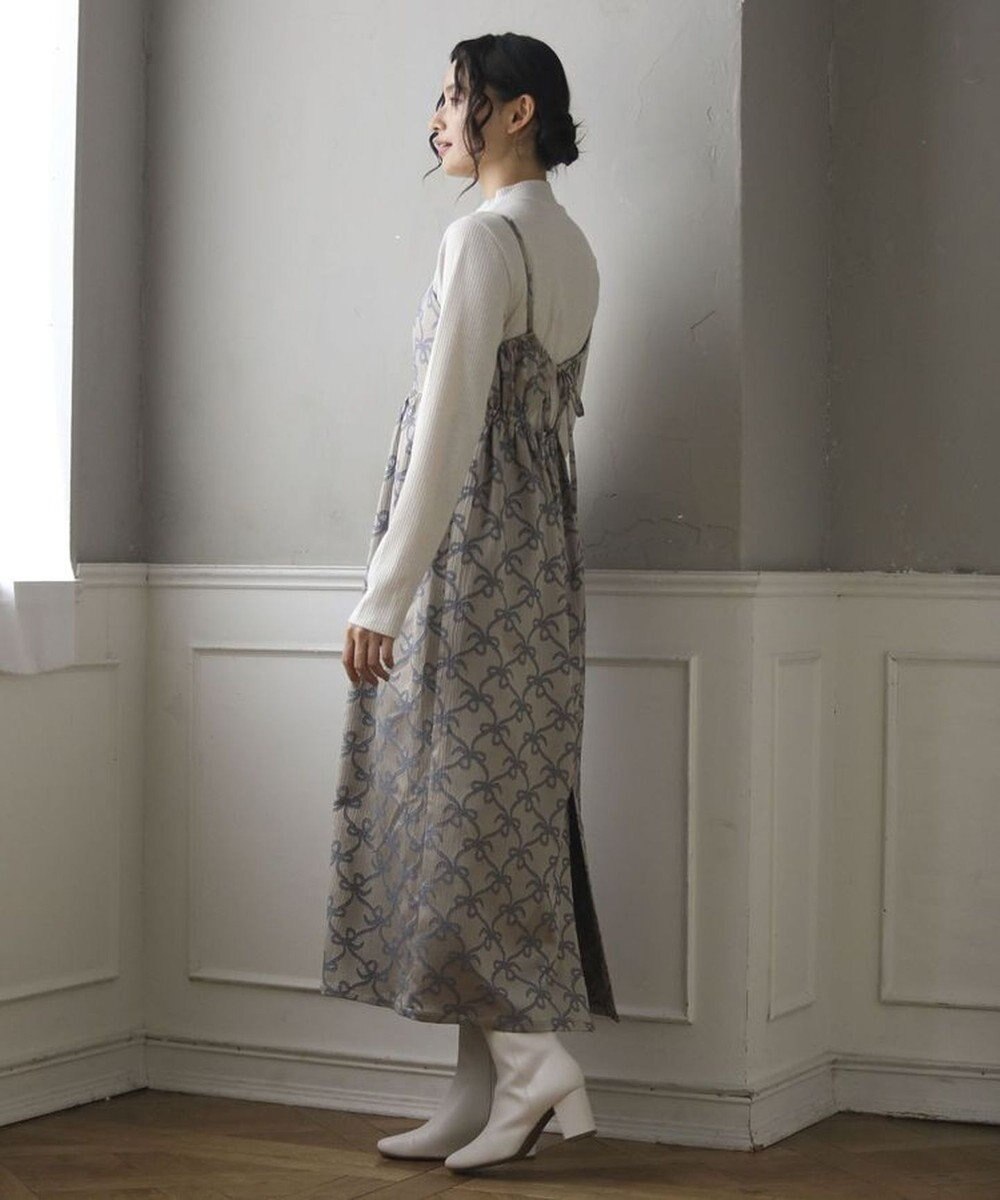 Green Parks ・ＳＵＧＡＲＳＰＯＯＮリボンジャカードキャミワンピ 