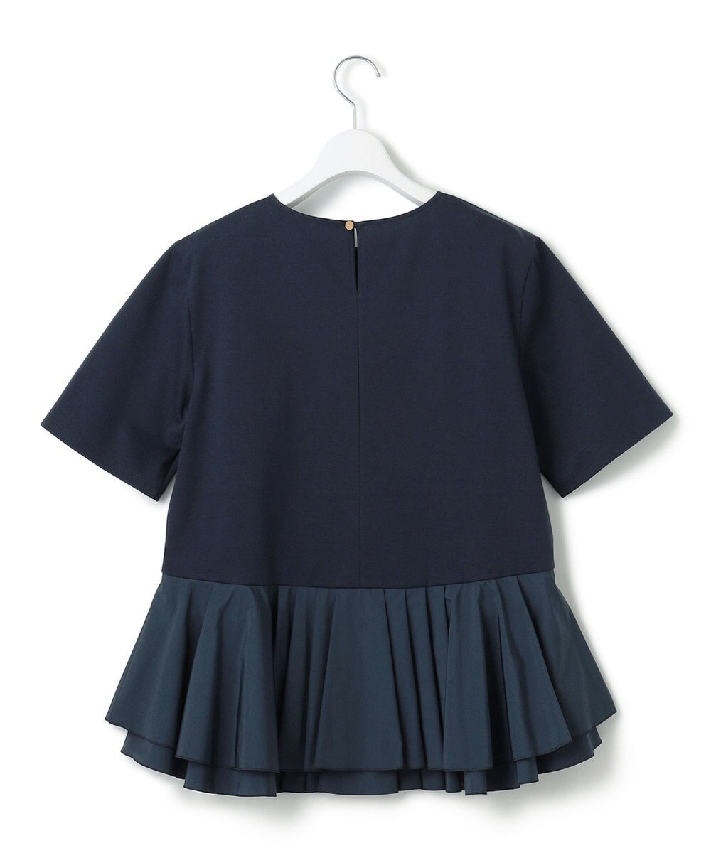 23区 L 【洗える】コットンポンチコンビジャージー ペプラム カットソー 