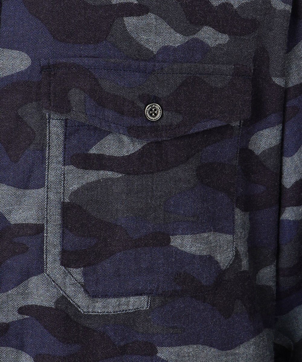 JOSEPH ABBOUD MOUNTAIN 【UNISEX】JOEコットンカモフラージュ シャツ 