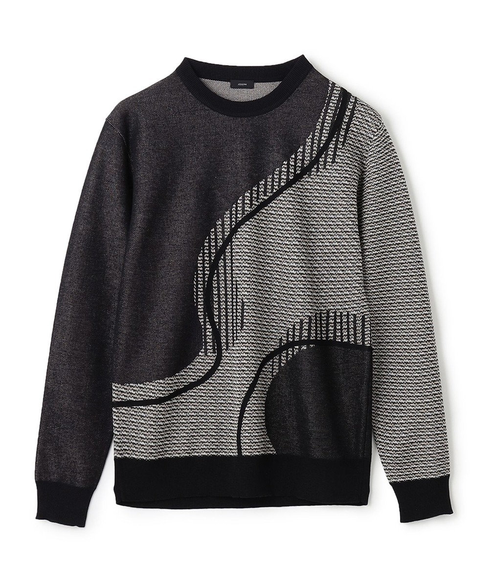 JOSEPH HOMME CRAWLING JAQUARD KNIT ブラック系5