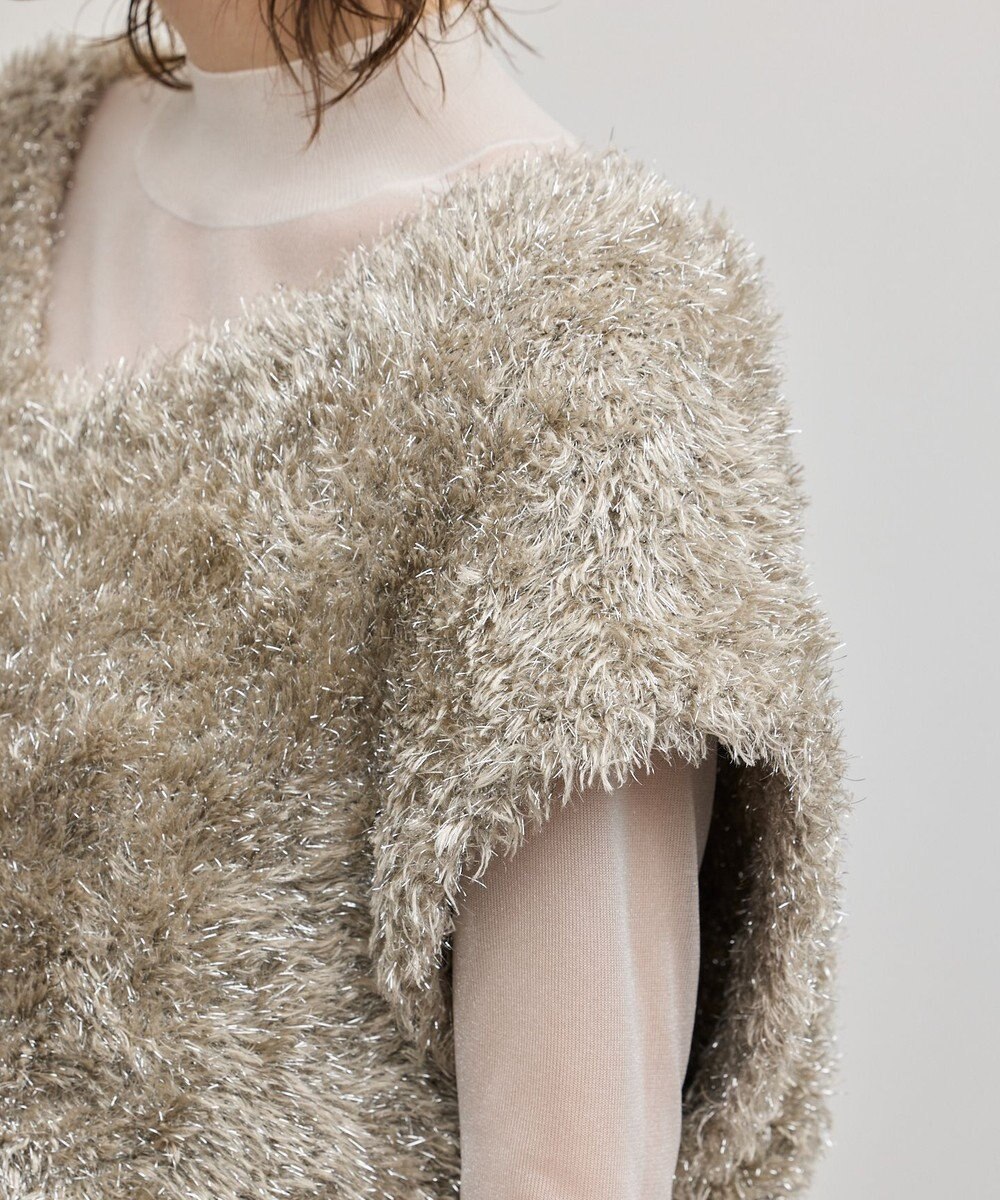 GRACE CONTINENTAL ラメフェザーベスト 