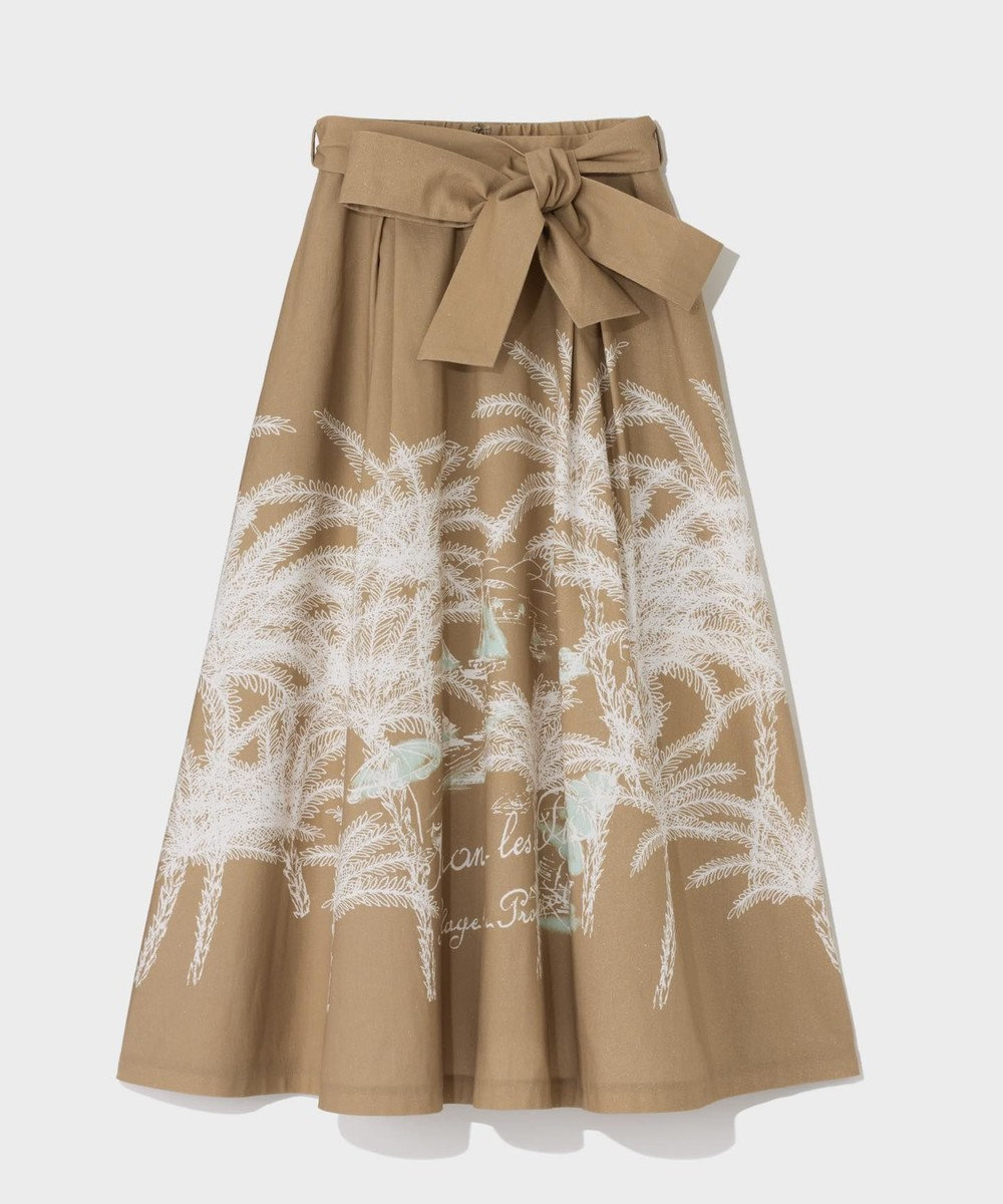 GRACE CONTINENTAL プラージュプリントタックスカート 