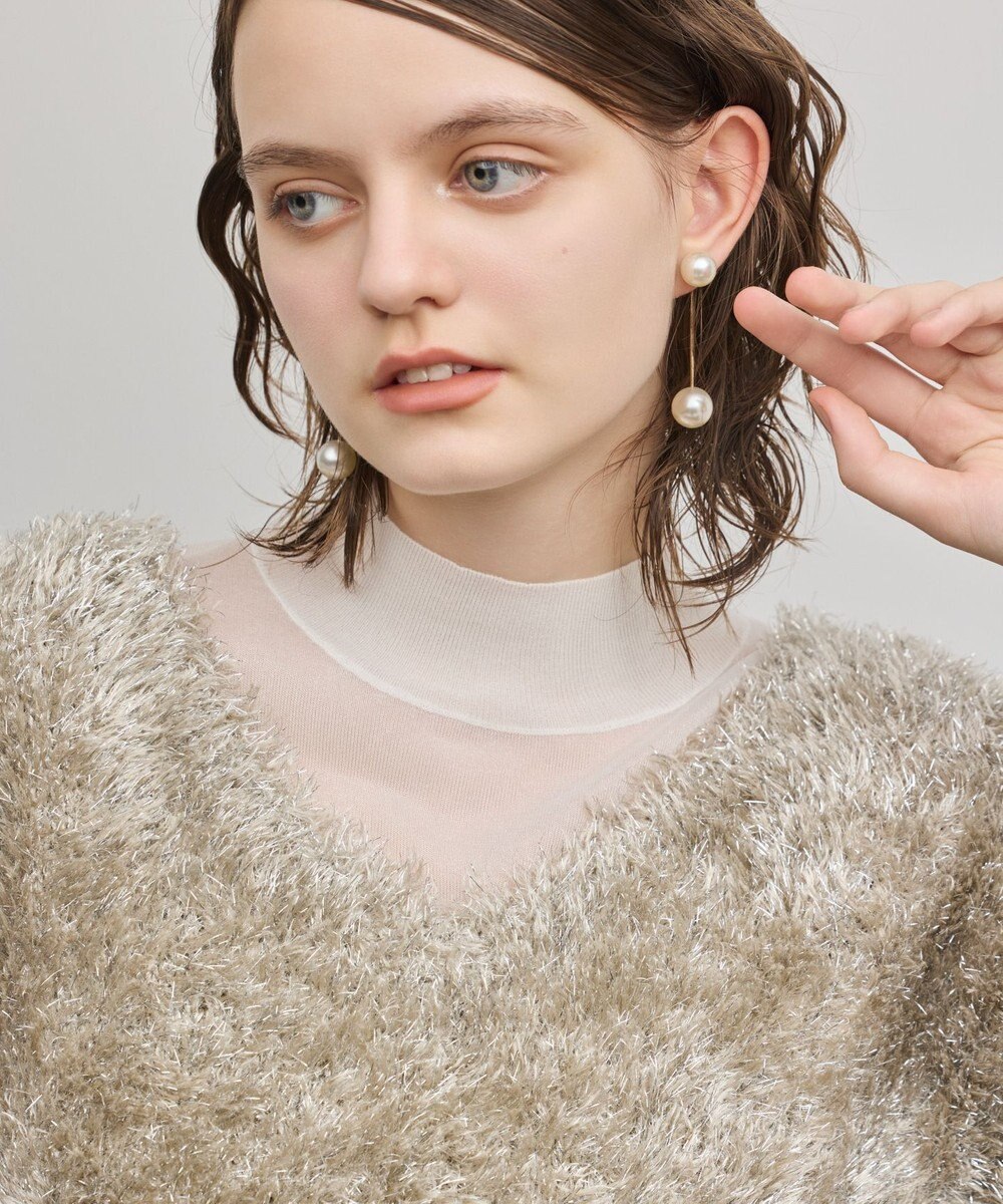 GRACE CONTINENTAL ラメフェザーベスト 