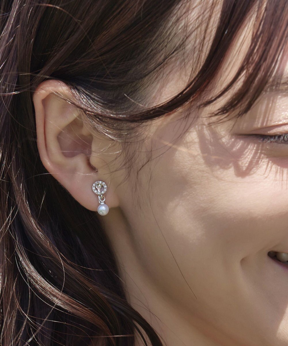 Tiaclasse 【金属アレルギー対応】　サークル＋パールイヤリング 