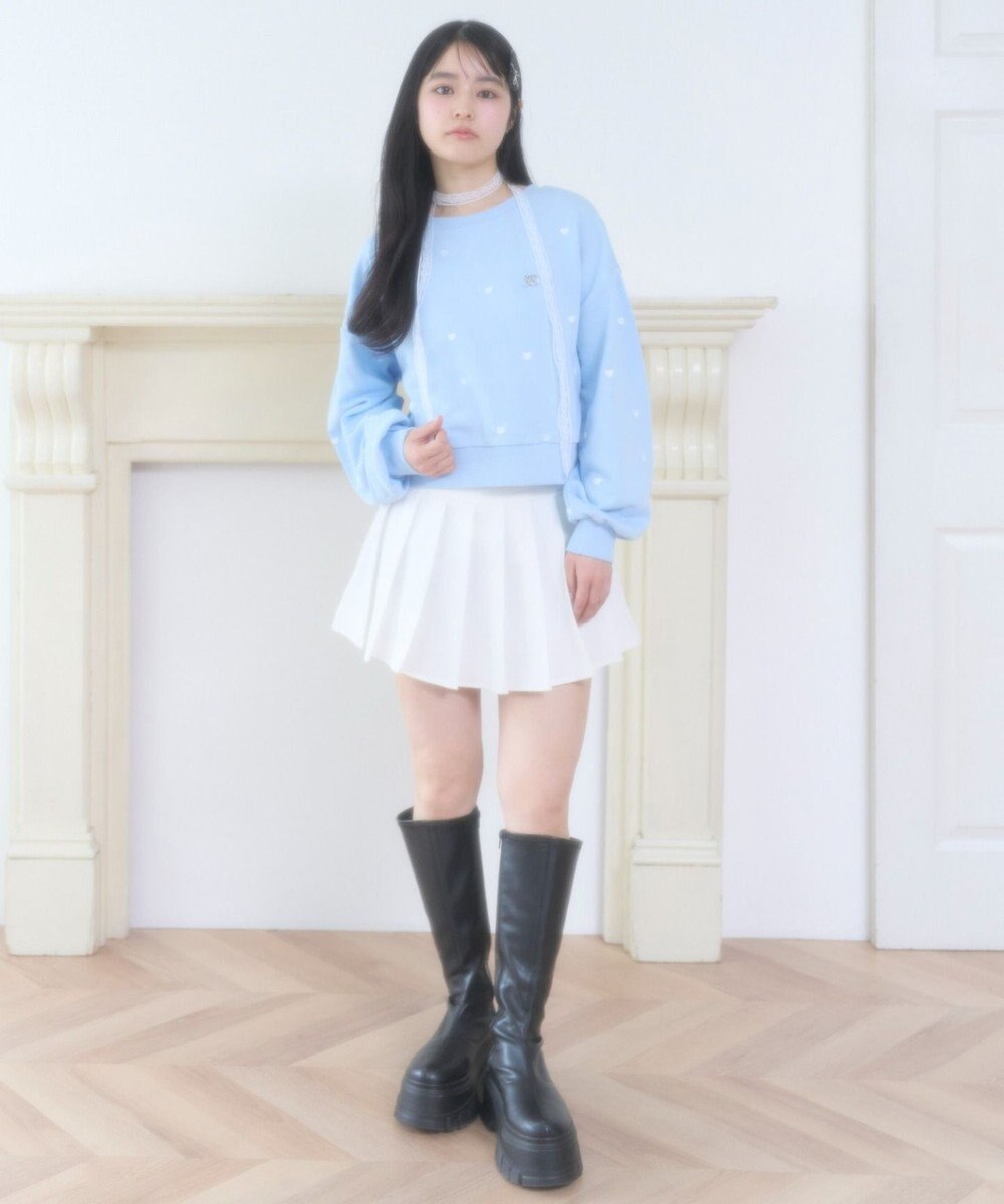 WEGO ハート総柄刺?スウェット 