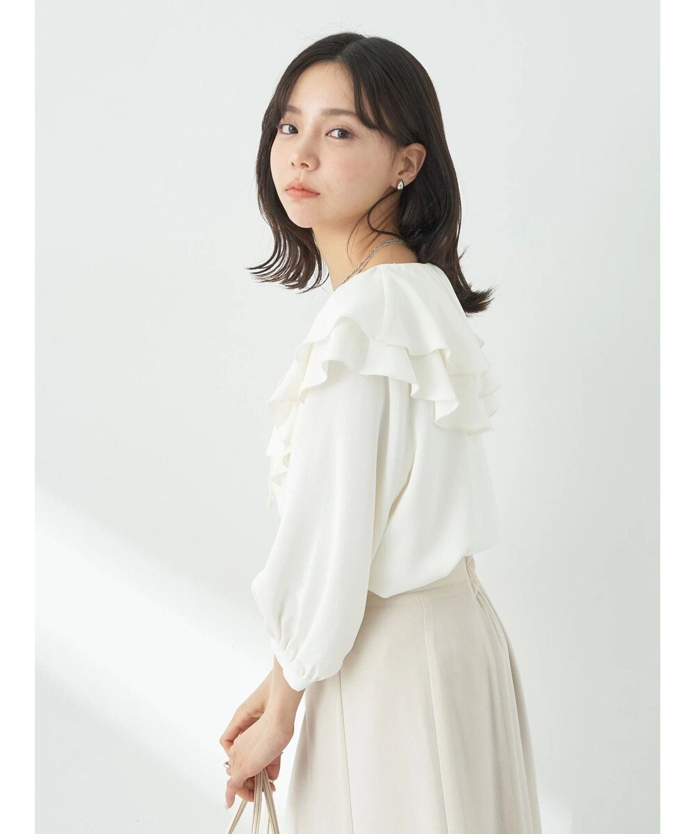 earth music&ecology メローラッフルブラウス 