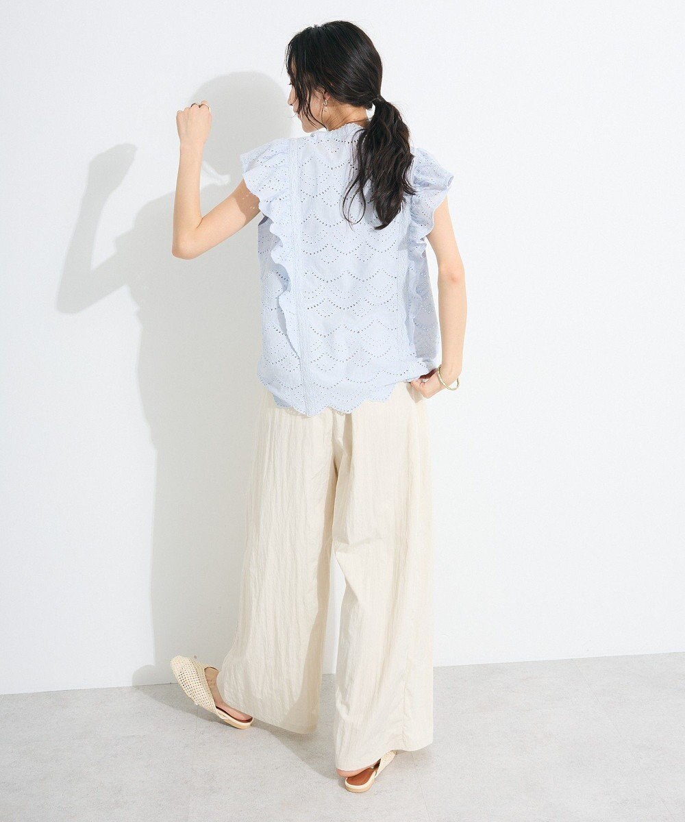 CRAFT STANDARD BOUTIQUE インド綿フリル使いシフリーブラウス 