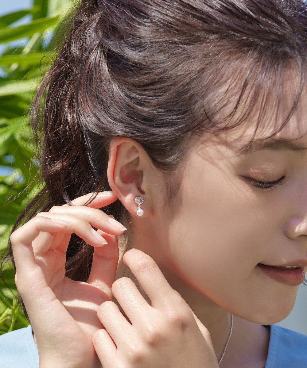 Tiaclasse 【金属アレルギー対応】　サークル＋パールイヤリング 