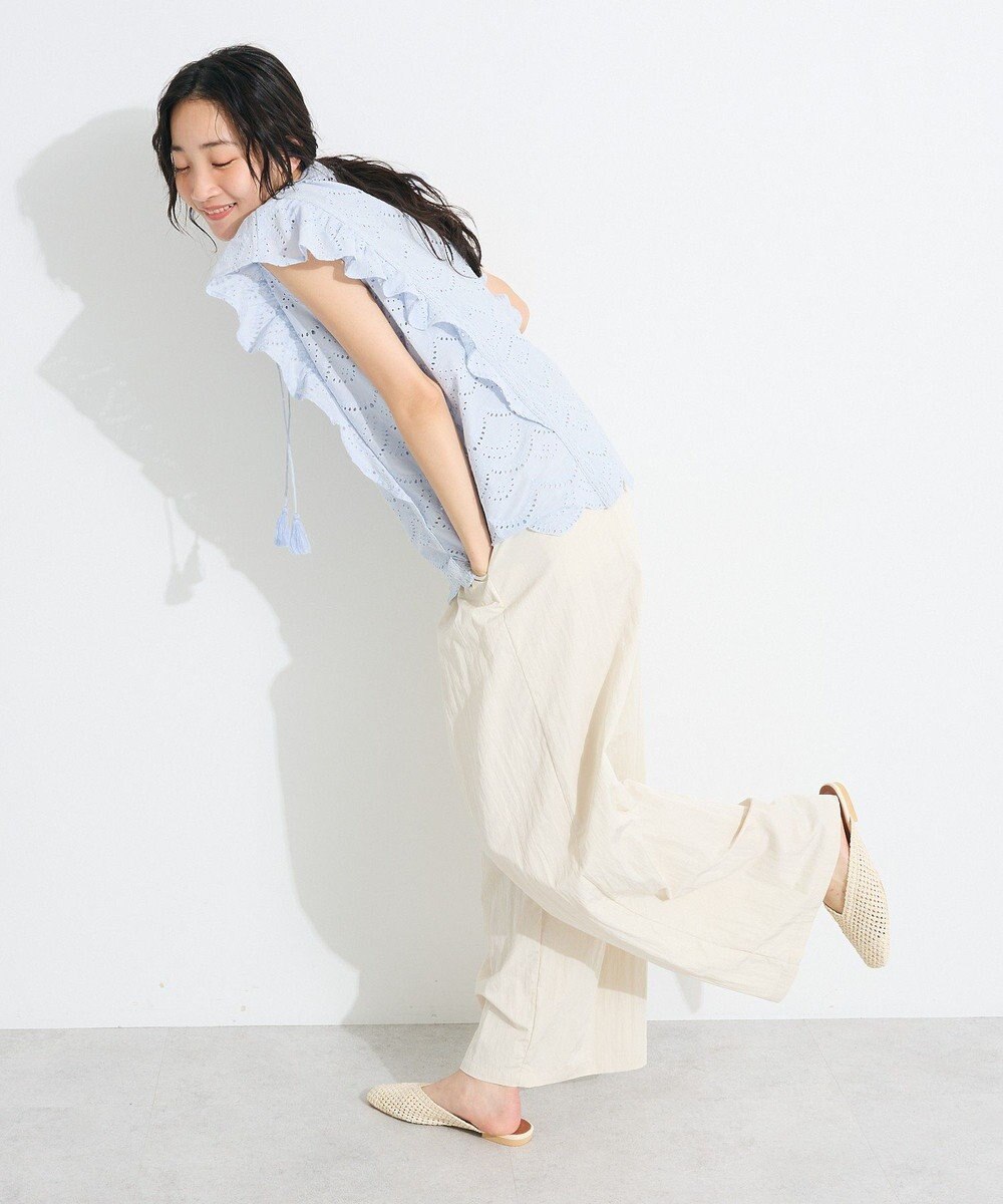 CRAFT STANDARD BOUTIQUE インド綿フリル使いシフリーブラウス 