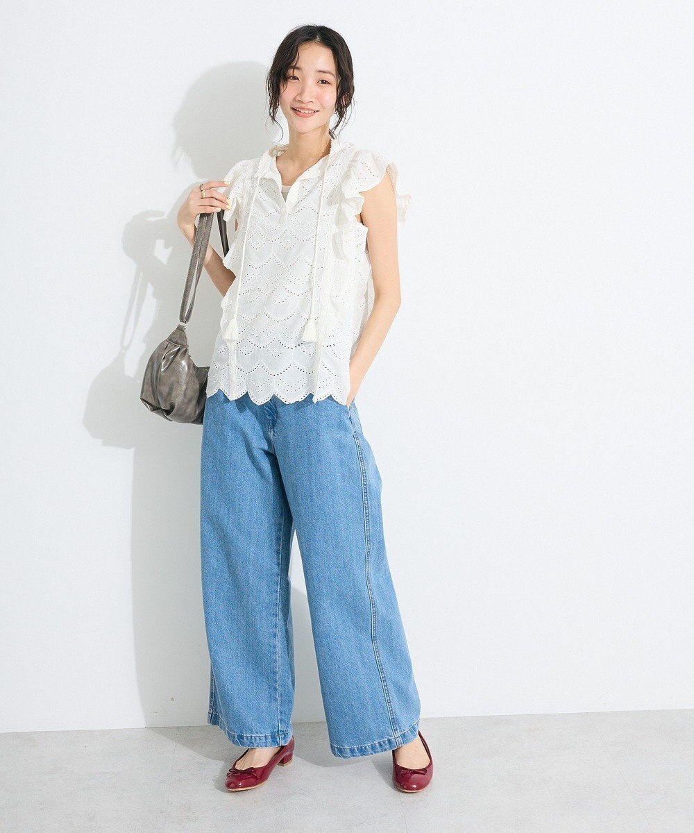 CRAFT STANDARD BOUTIQUE インド綿フリル使いシフリーブラウス 