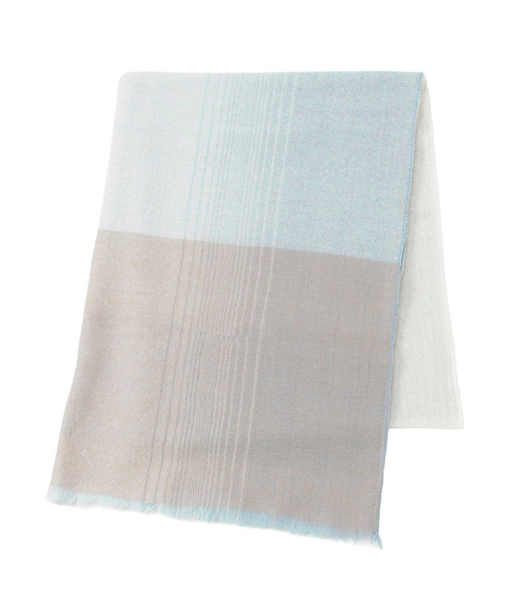 MOONBAT FURLA(フルラ）カシミヤ100％ オンブレー チェック ストール 手洗いOK 