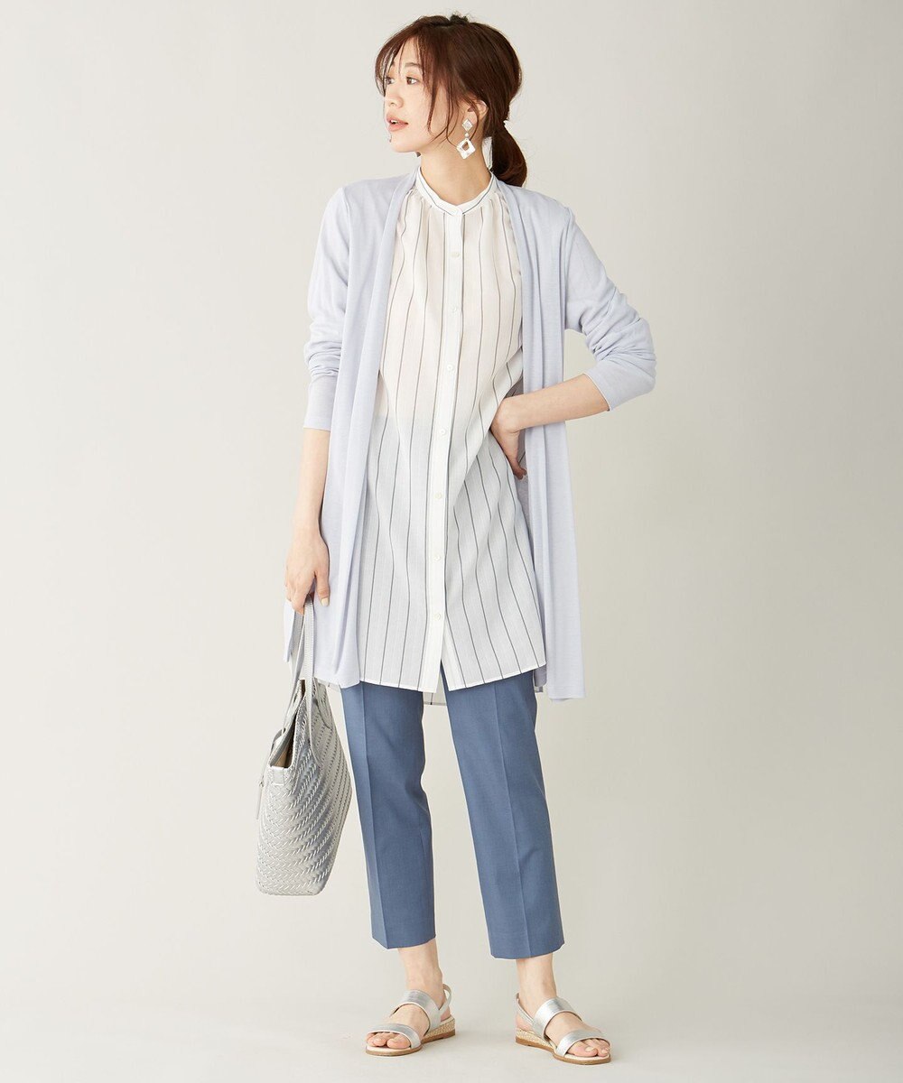 J.PRESS LADIES S 【シワになりにくい】コットンフィッティーシャーク テーパードパンツ 