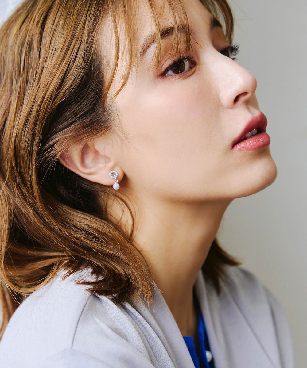 Tiaclasse 【金属アレルギー対応】　サークル＋パールイヤリング 