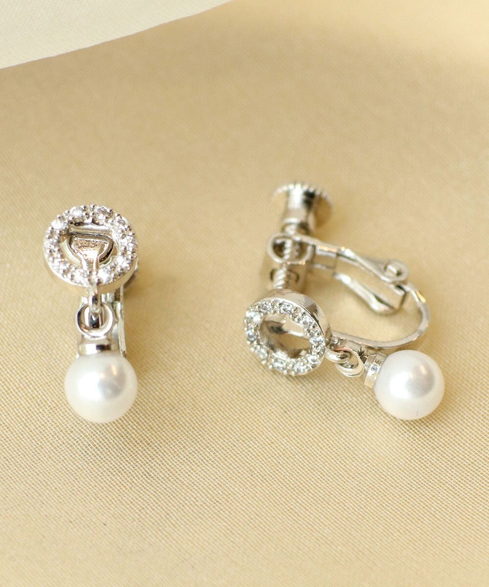 Tiaclasse 【金属アレルギー対応】　サークル＋パールイヤリング 