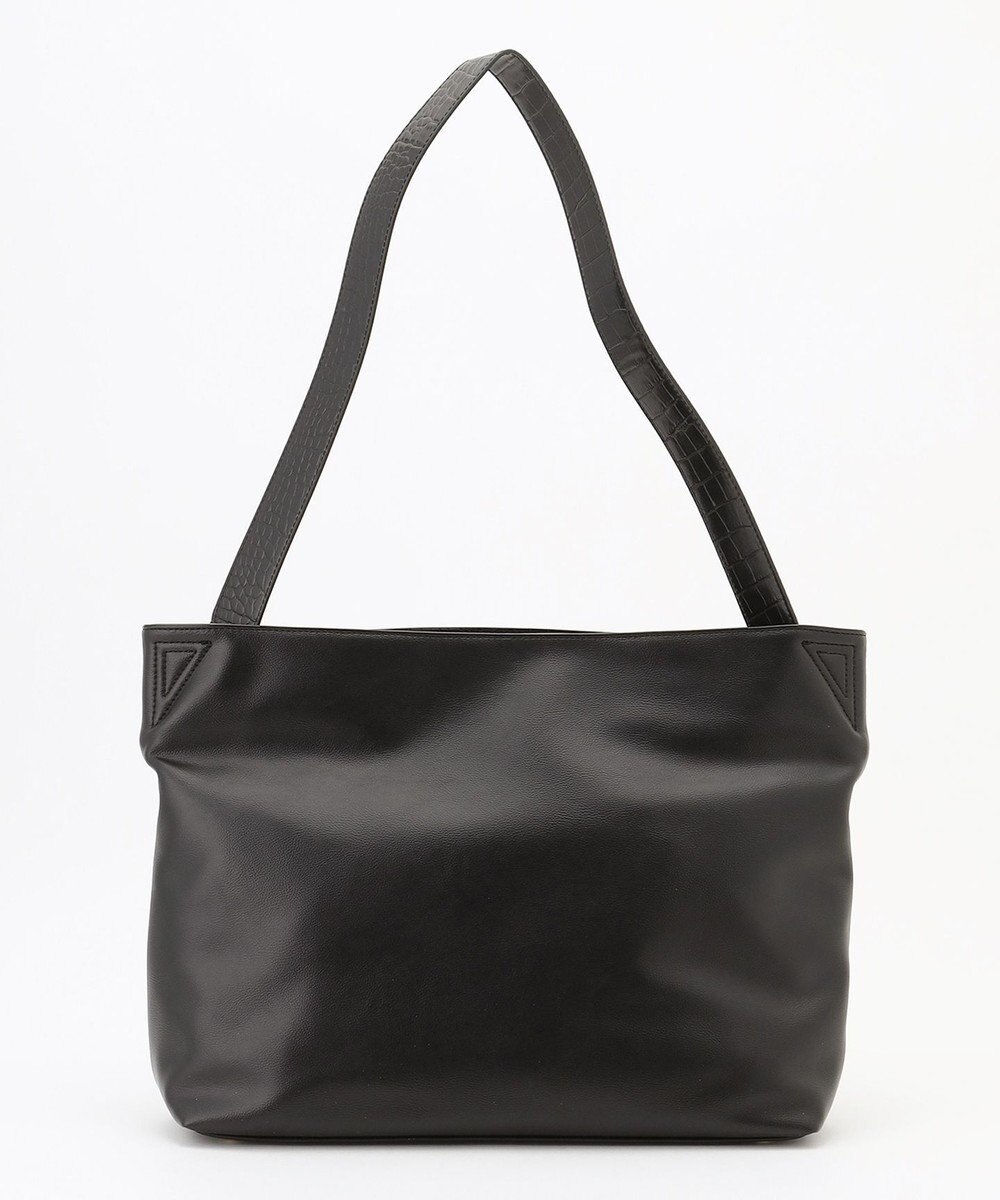 自由区 型押しクロコハンドルトート バック 