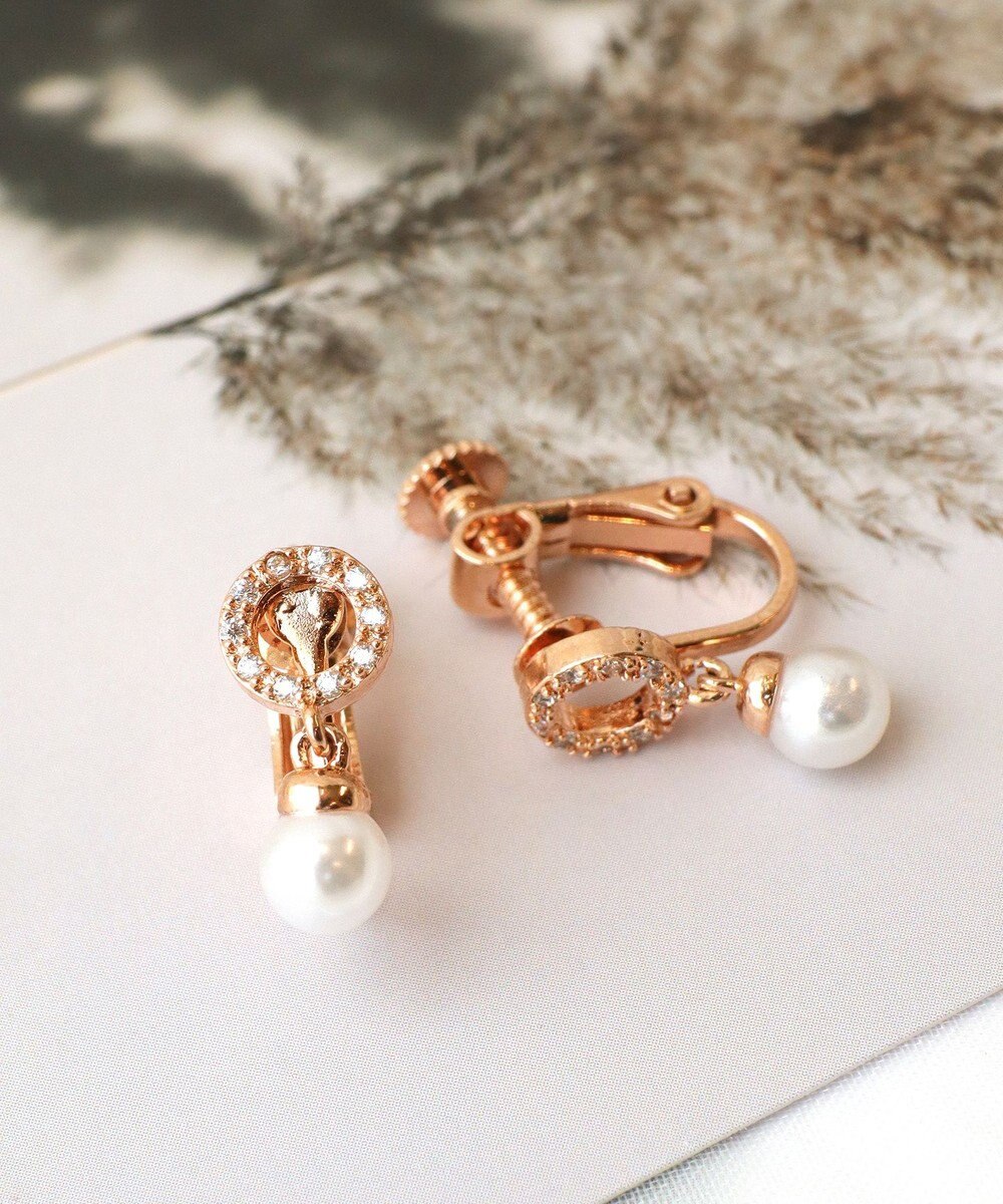 Tiaclasse 【金属アレルギー対応】　サークル＋パールイヤリング 