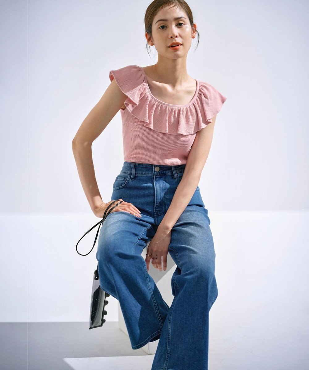 組曲 L 【組曲×setsuko sagittaire】カップ付きフリルTシャツ 