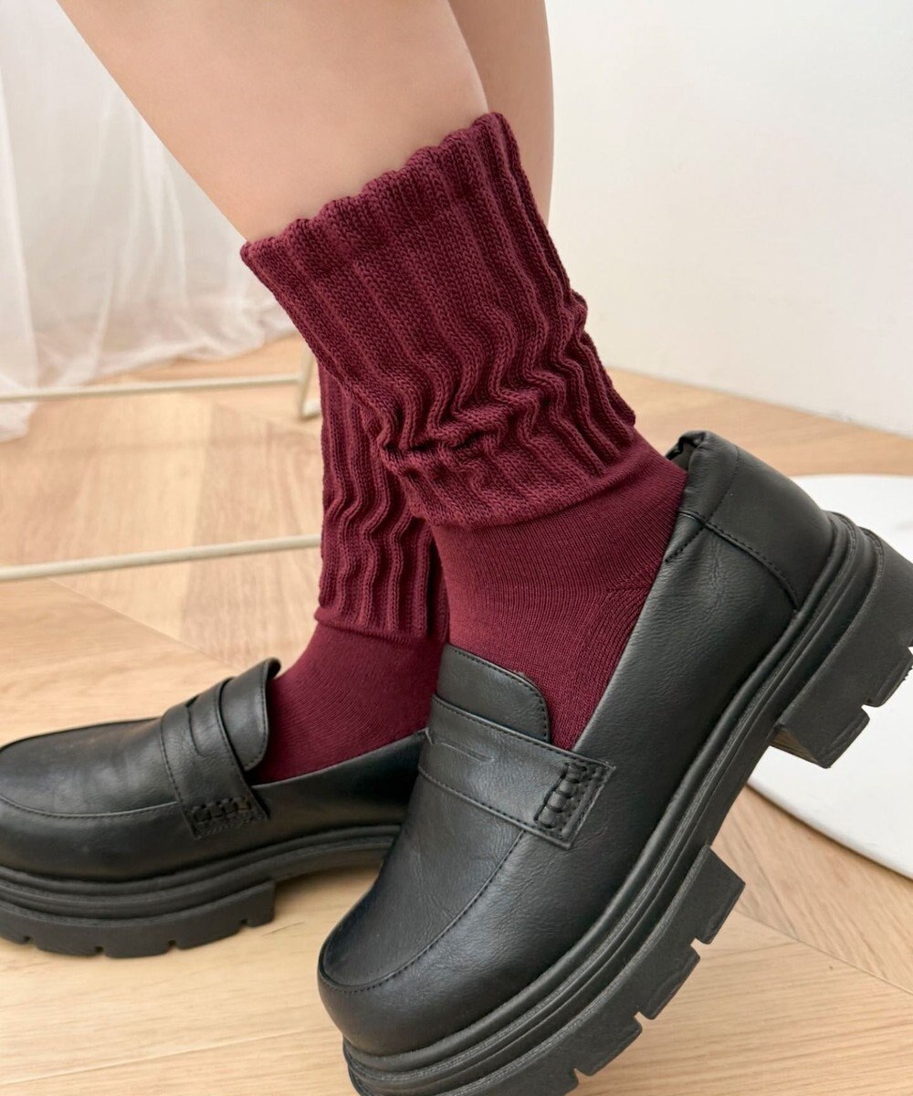 WEGO サポート付きボリューム無地リブソックス 