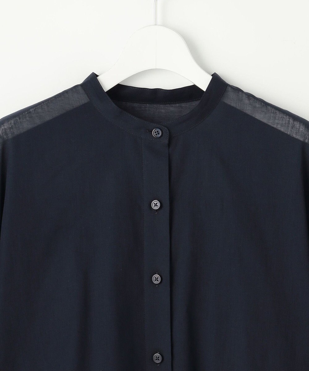 自由区 バンドカラーコットン ブラウス 