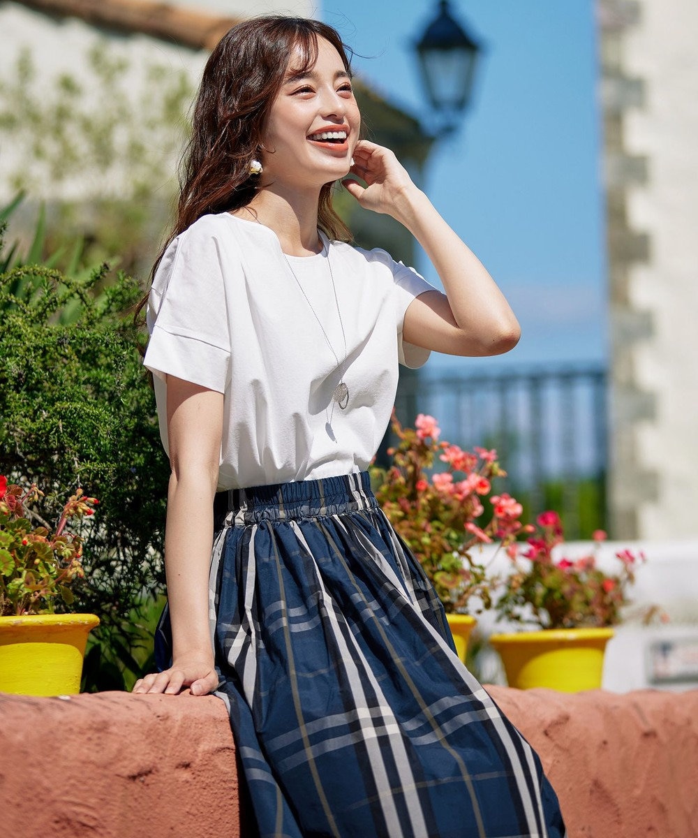 Tiaclasse 【洗える】メモリータフタチェックスカート 