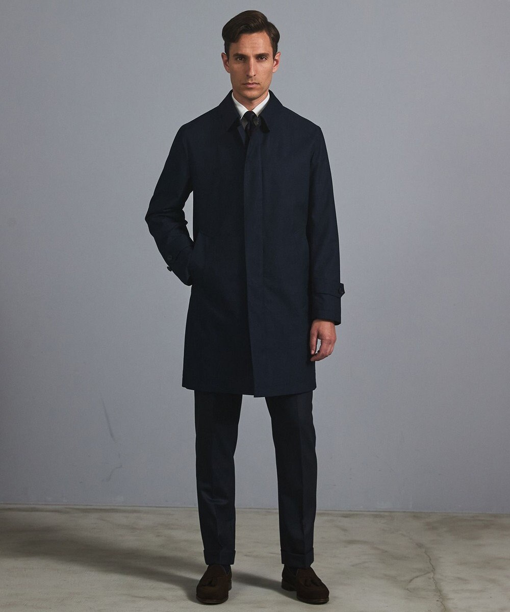 GOTAIRIKU 25年新作/3シーズン対応【防水/軽量/シワになりにくい】メランジカルゼ ステンカラーコート_無地 