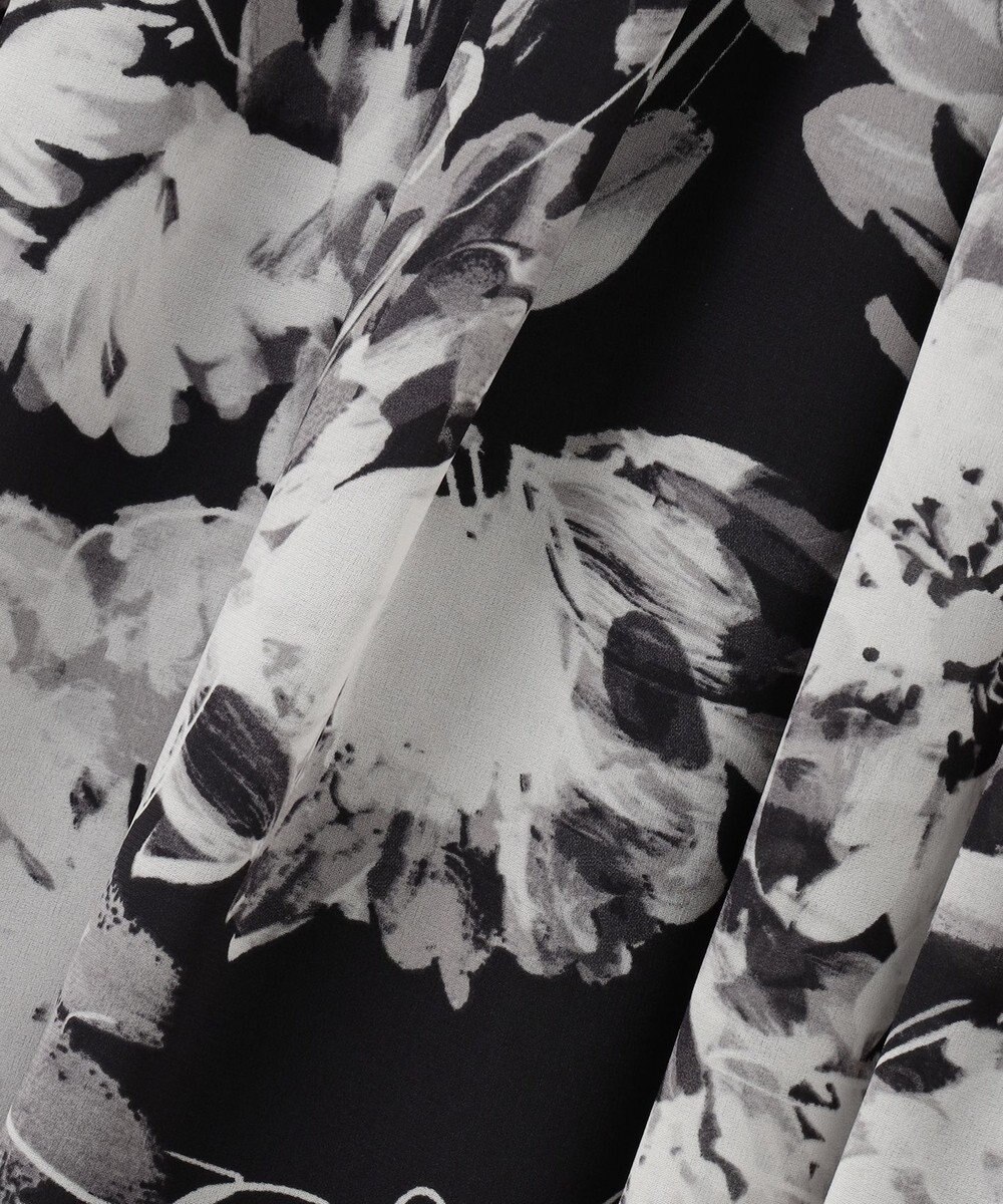 自由区 S 【ウエストゴム・洗える】ピオニーフローラルプリント  スカート 