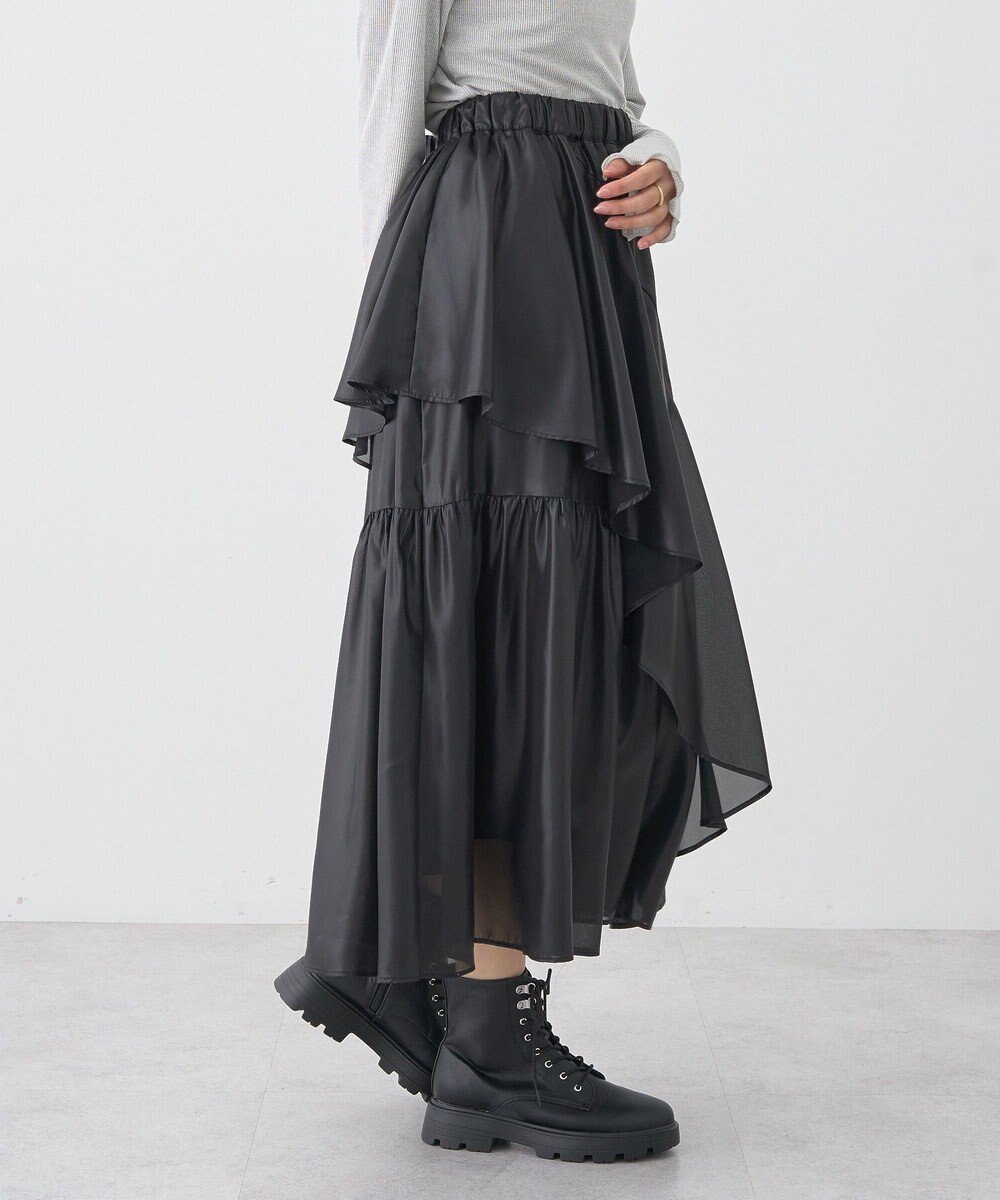 earth music&ecology シャイニーラッフルスカート 