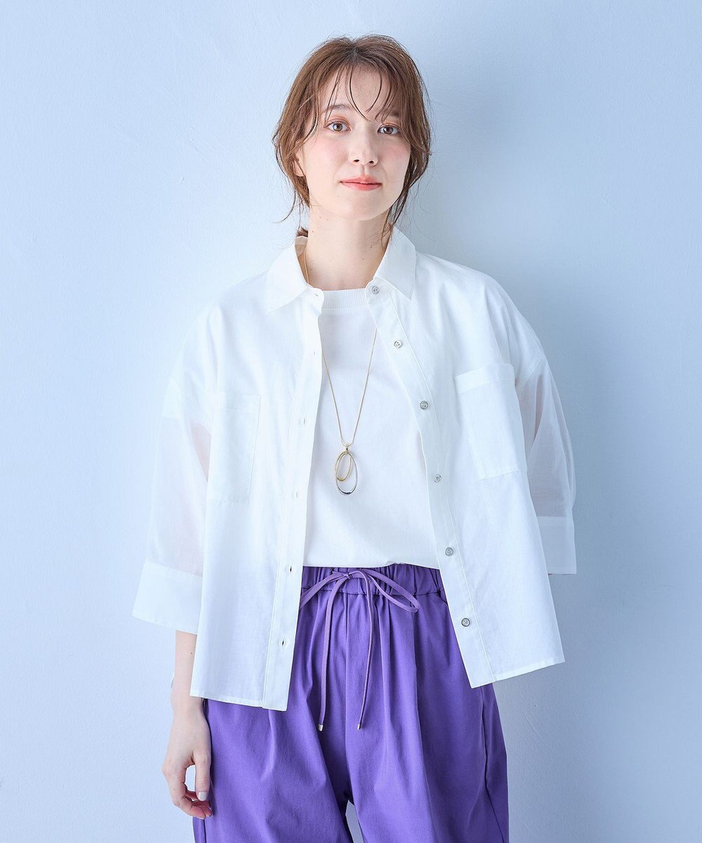 ANY コットンエアーウォッシュ5分袖シャツ 