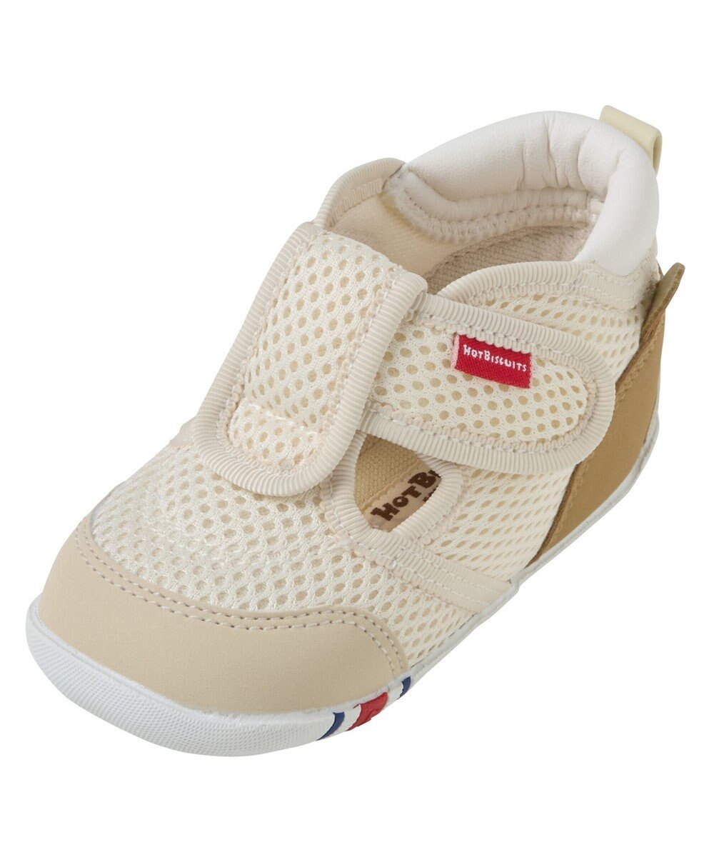 MIKI HOUSE HOT BISCUITS 【11.5-13.5cm】かかと顔 メッシュ ファーストベビーシューズ 