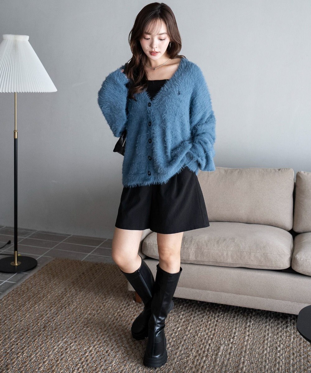 WEGO 【25年秋冬新作/WEB限定】別注USPOLOシャギーニットカーデ 