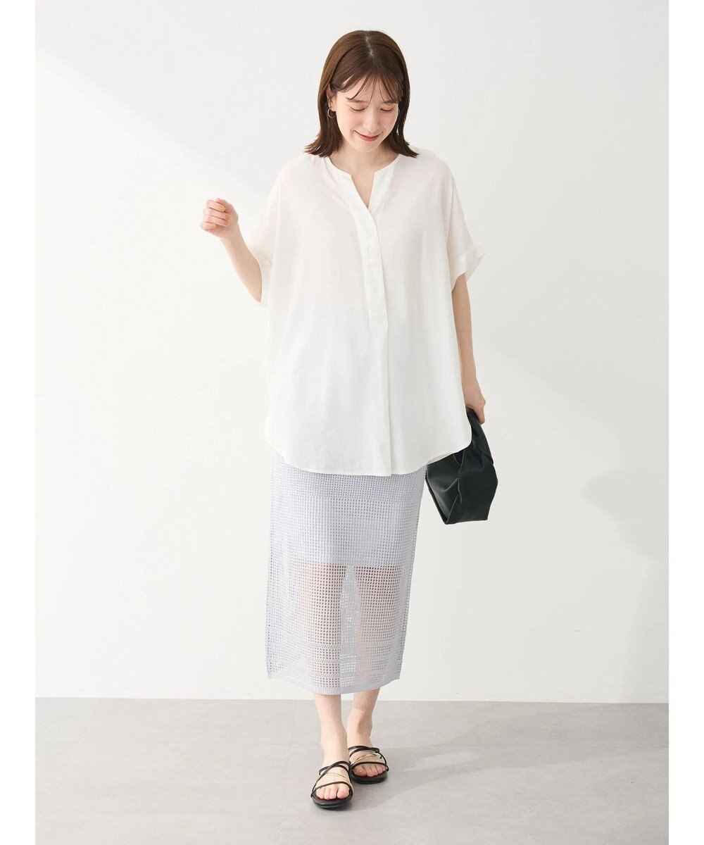 Green Parks ２ｗａｙ　メッシュ編みニットＩラインスカート（ペチ付き） 