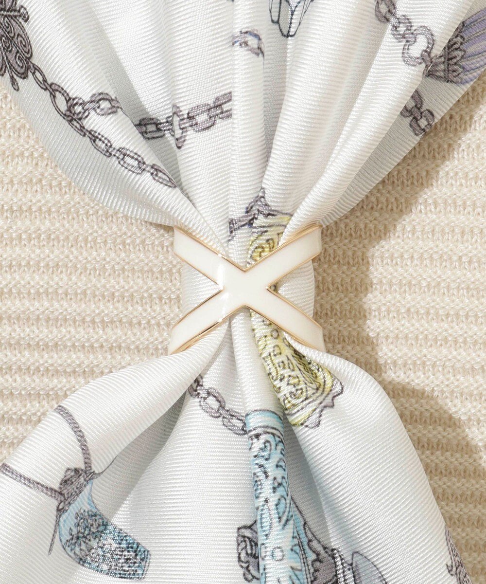 MOONBAT Luna Luce(ルナルーチェ)スカーフリング パール調 Cross Ring お手持ちのスカーフを通すだけ ギフト 