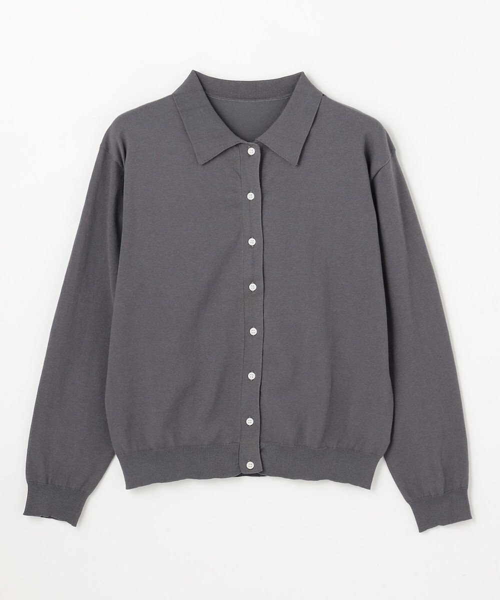 ANY L コットンブレンドポロカーデ 