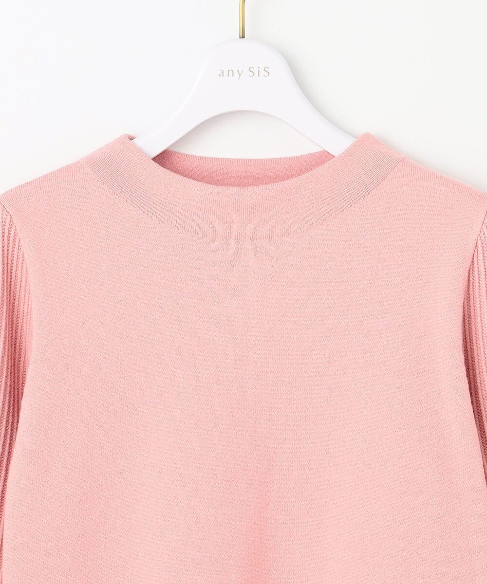 ANY SIS 【CICA加工・選べる9色展開】スリットポイントボトルネック ニット 
