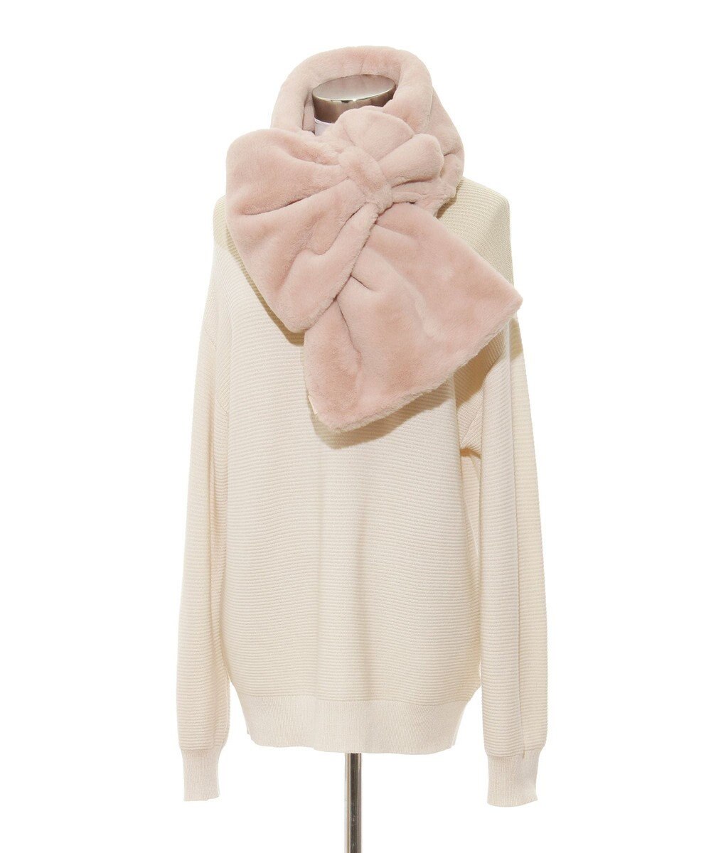 MOONBAT 【WEB限定ラッピング袋付】PAUL & JOE ACCESSOIRES フェイクファービッグリボンマフラー 