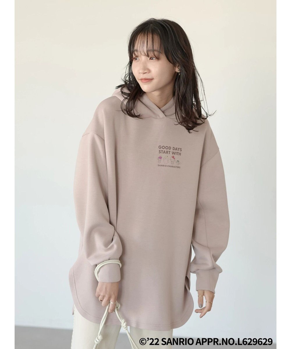 earth music&ecology Ｓａｎｒｉｏ×ＦＴＬ　フード付プルオーバー Pink Beige