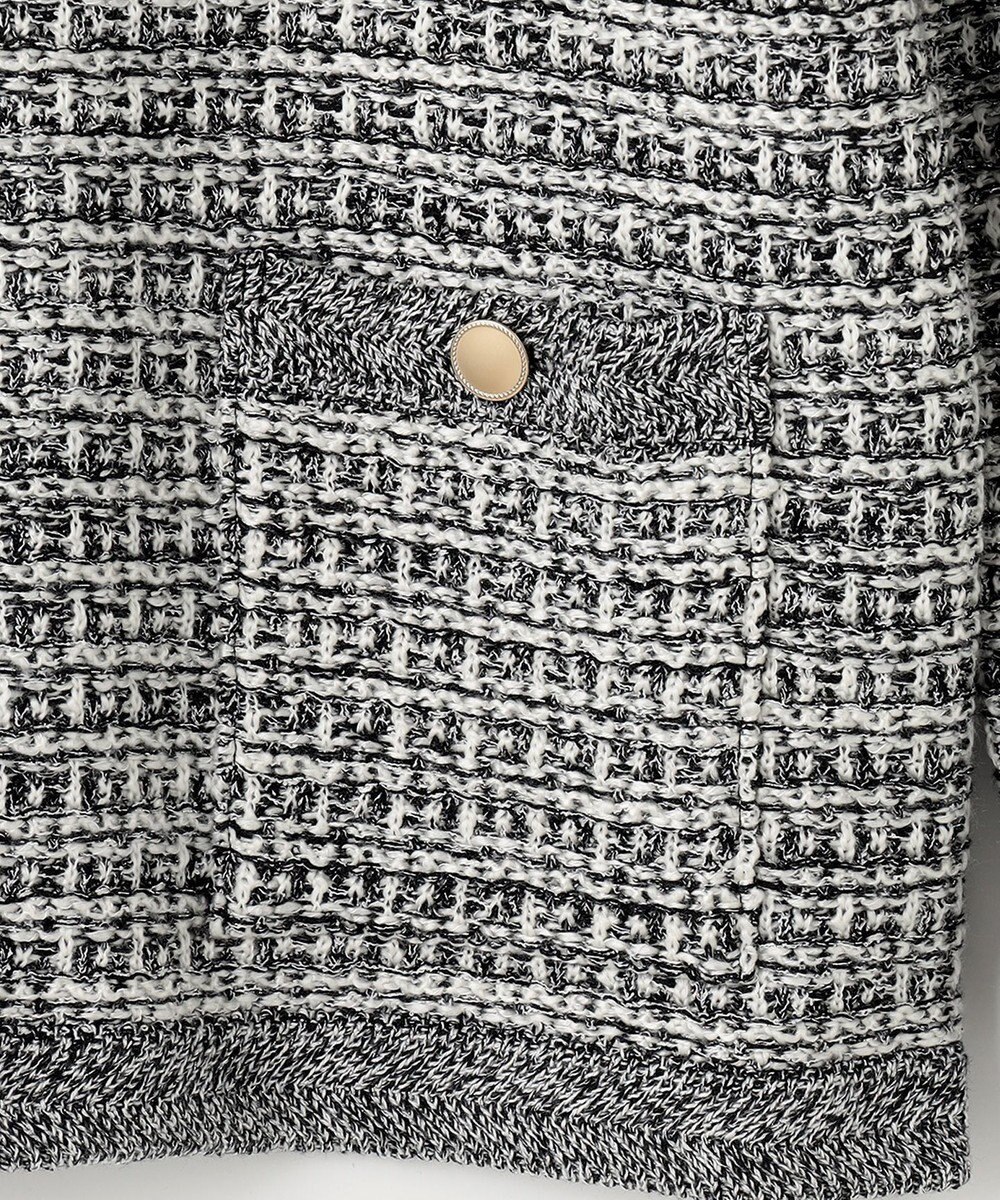 J.PRESS LADIES 【洗える】TWEED KNIT ミドル カーディガン 